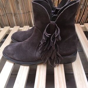 New Suede Fringe Boho Ankle Booties